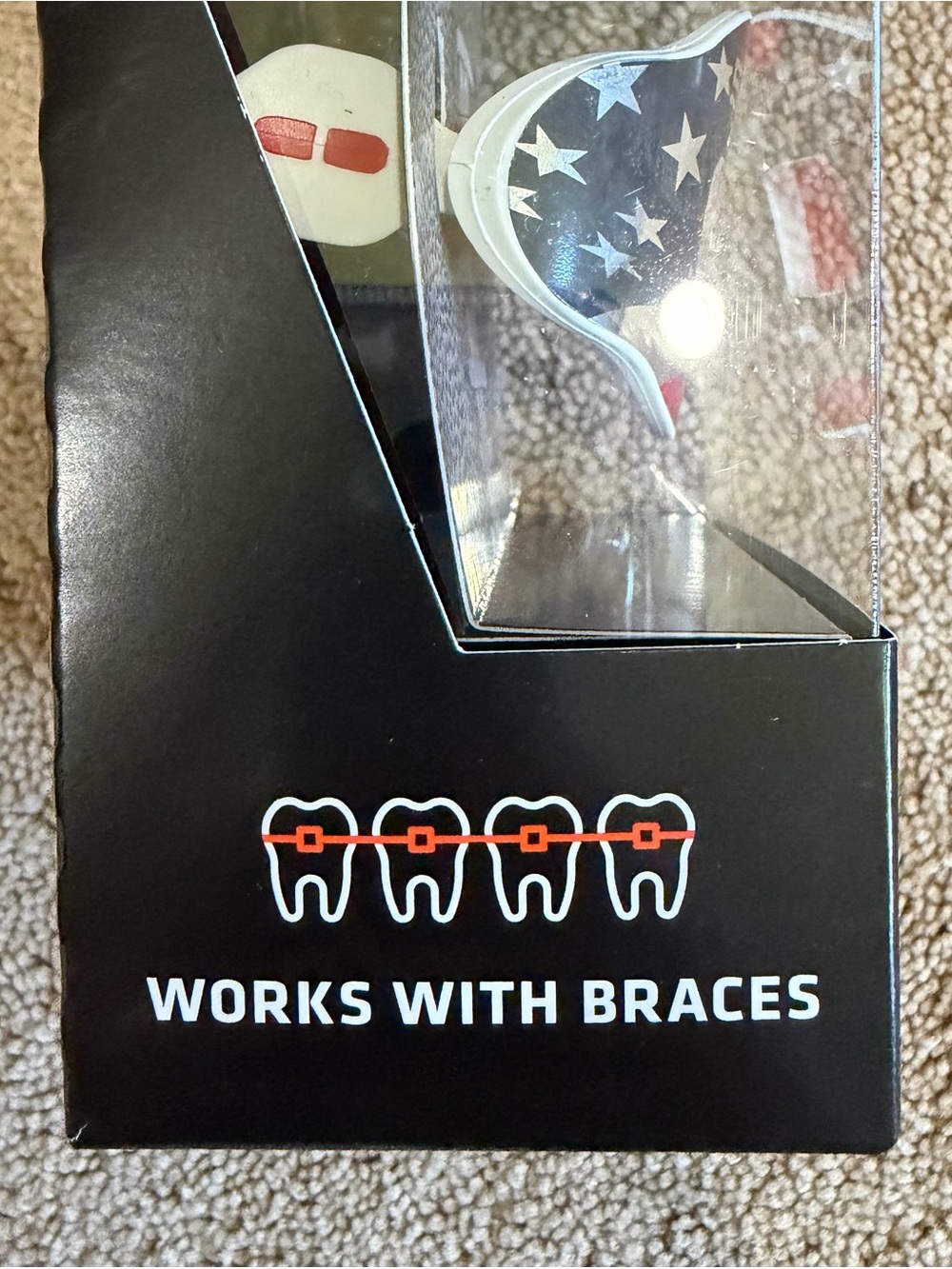 Shock Doctor Max Airflow Mouthguard with American Flag Design - Men - Picture 3 of 4